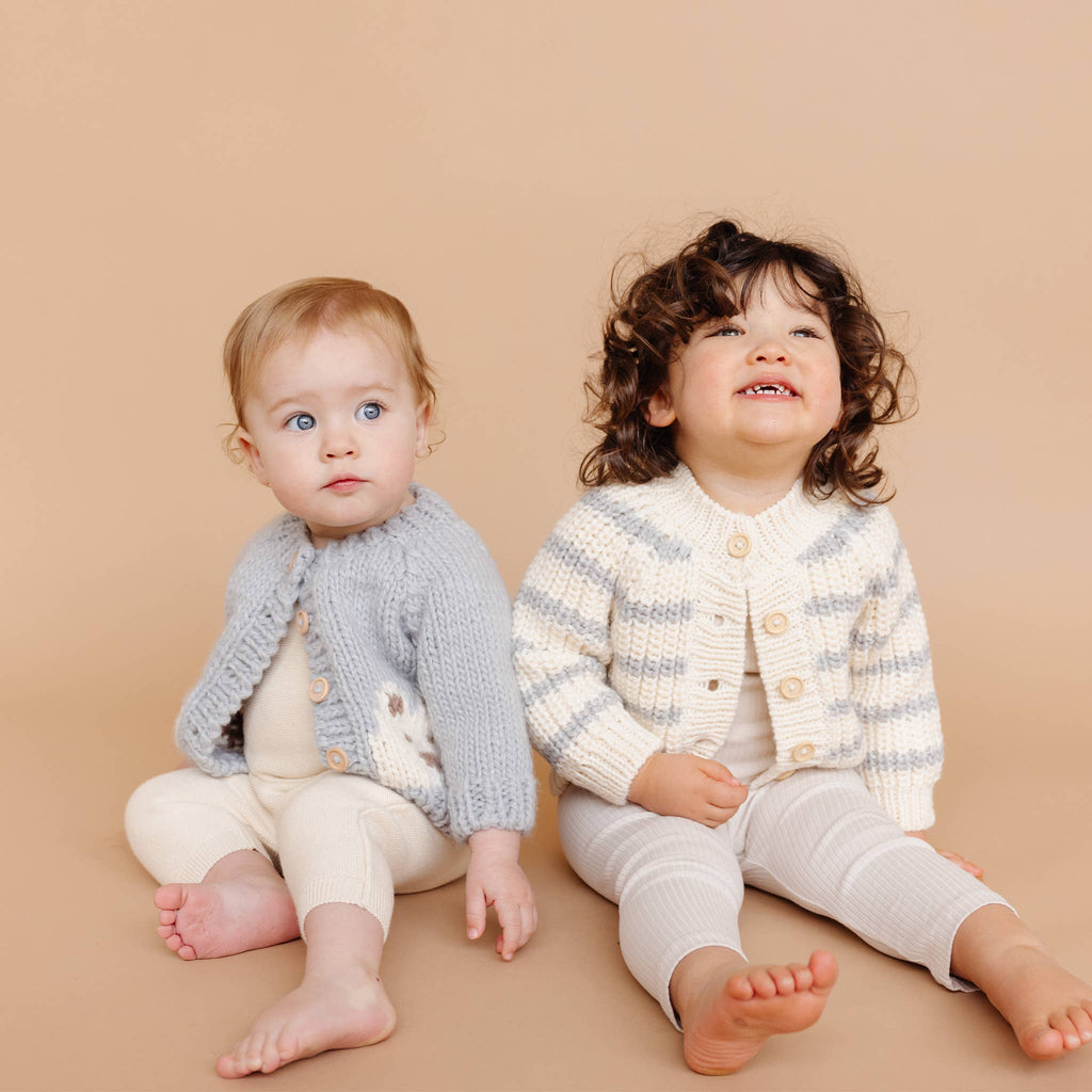 Bear Cardigan, Bowie Grey | Baby & Kid Sweater