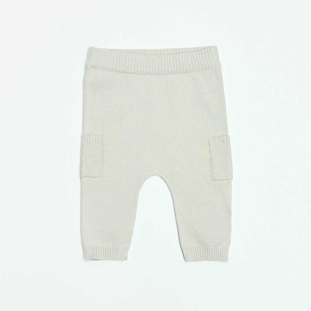 Baby Side Pocket Sweater Knit Pants (Organic Cotton): Cafe Latte / 6-12 Month