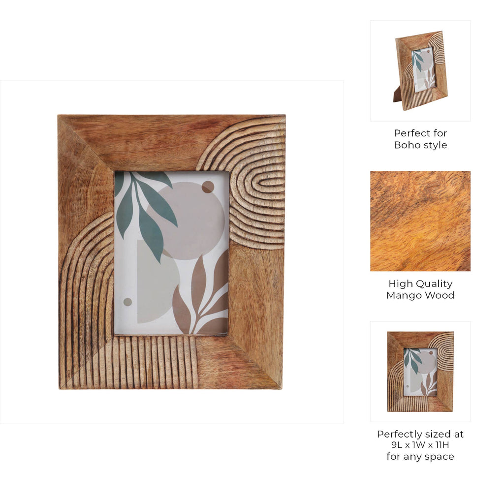 Wood Arches Geometric Picture Frame - Brown, 5x7 in.