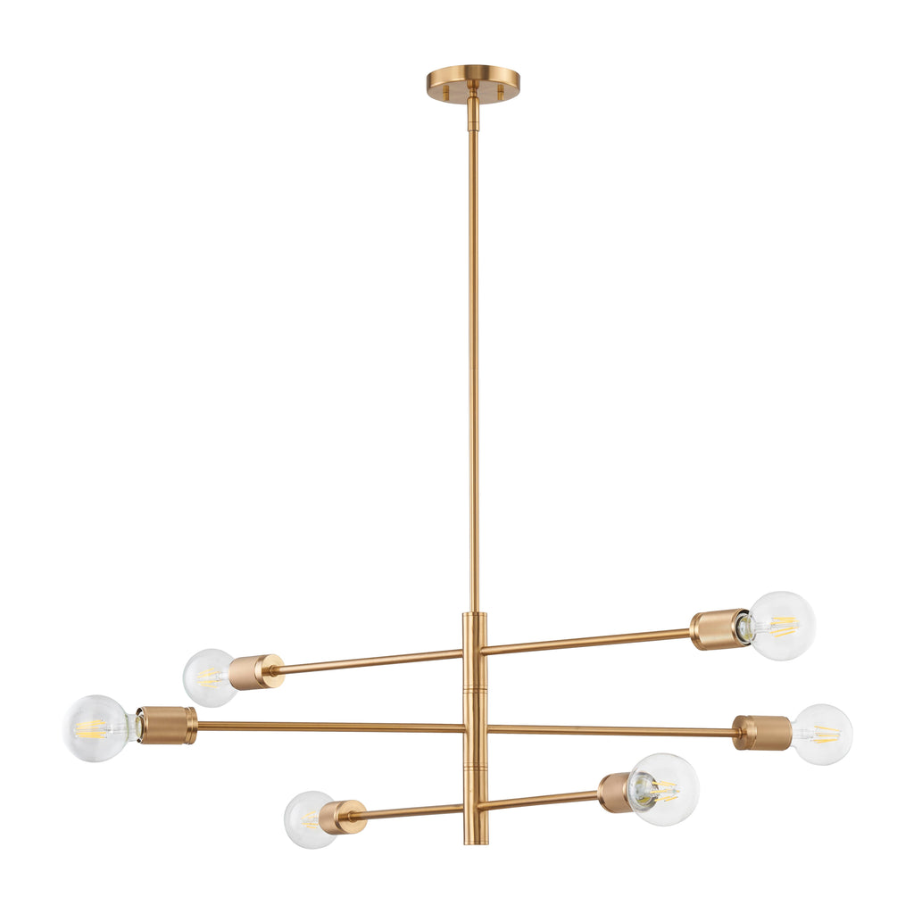 Module 6-Lght Chandelier Burnished Brass