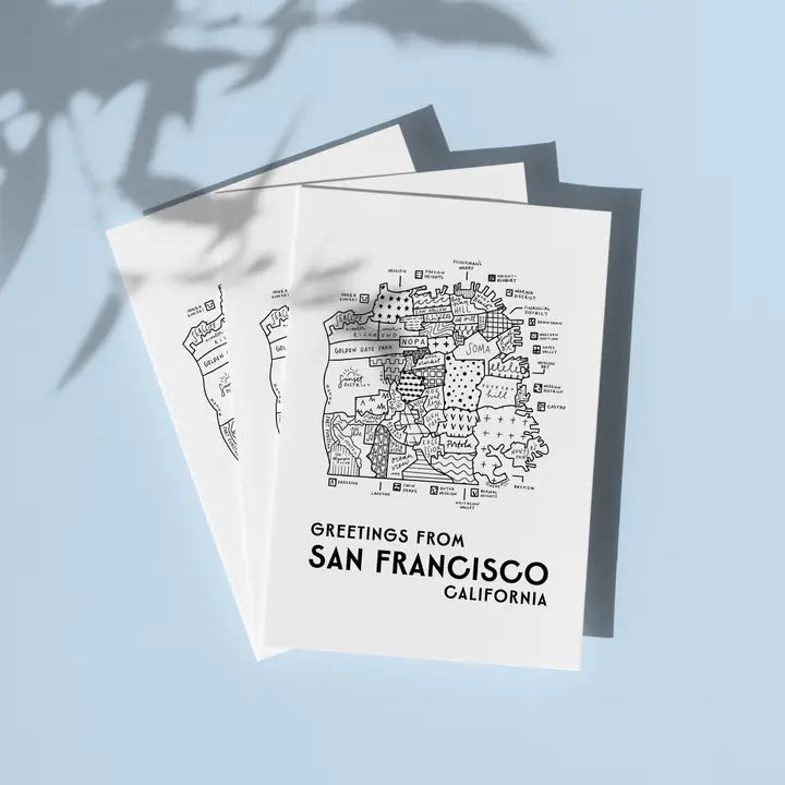 San Francisco Map Greeting Card (Blank)