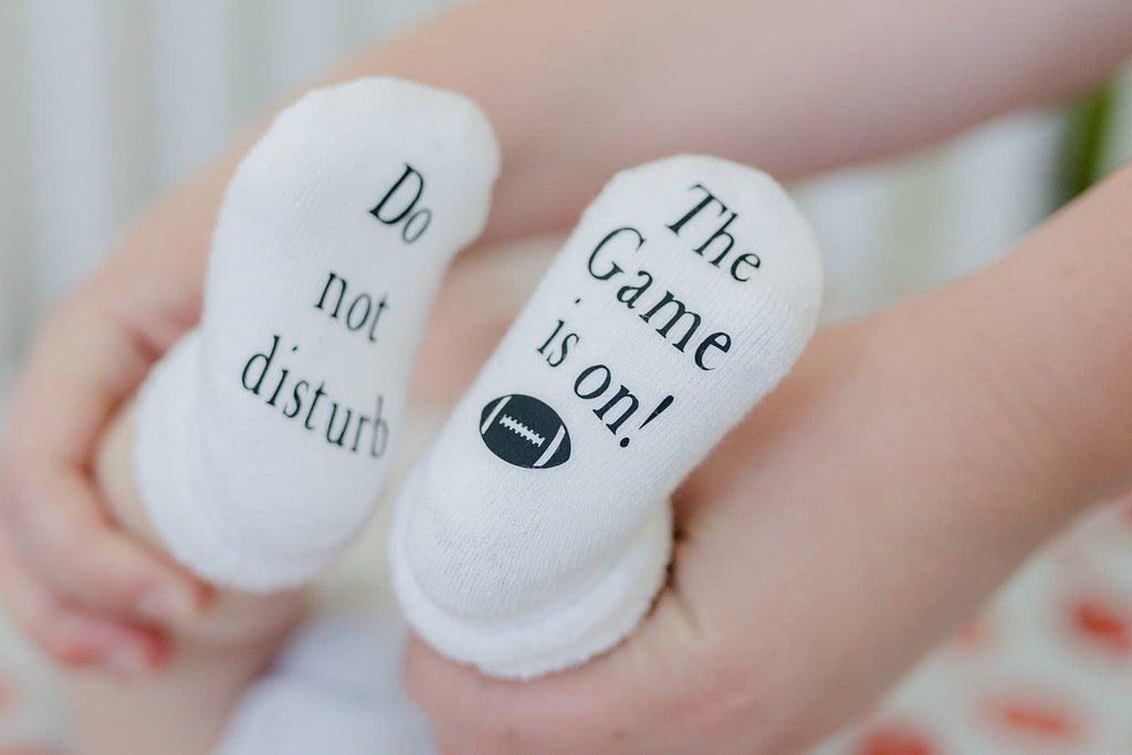 Do Not Disturb The Game Is On Football Baby Socks