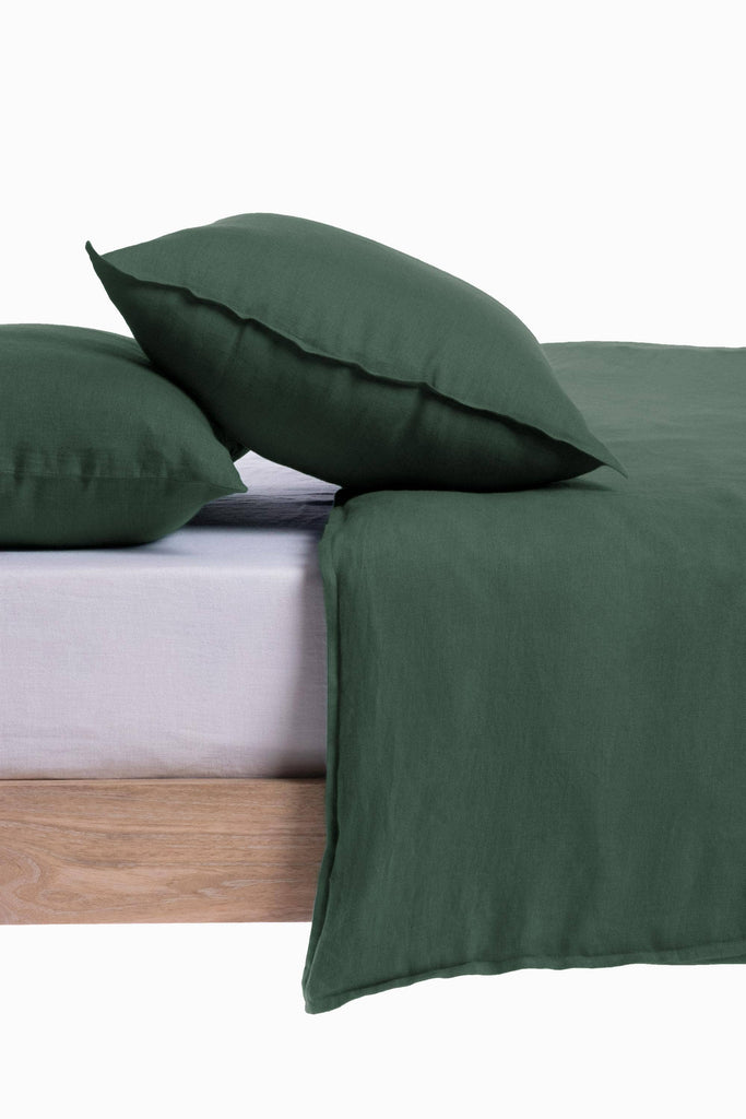 Linen Slumber Solid Duvet Cover-Cinnamon Brown