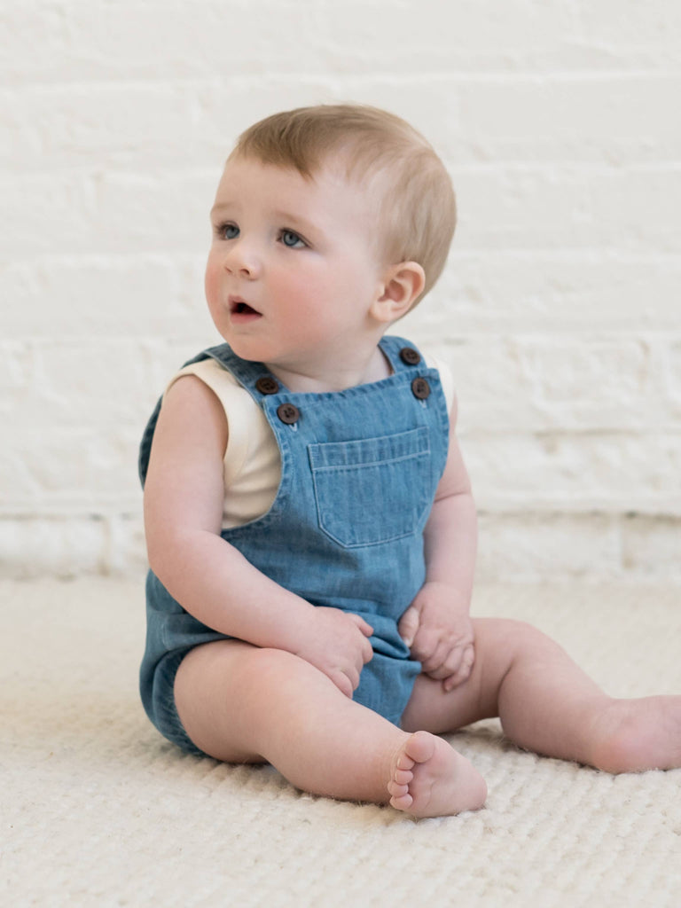 Organic Baby & Kids Noe Chambray Bubble Overall: 6-12M