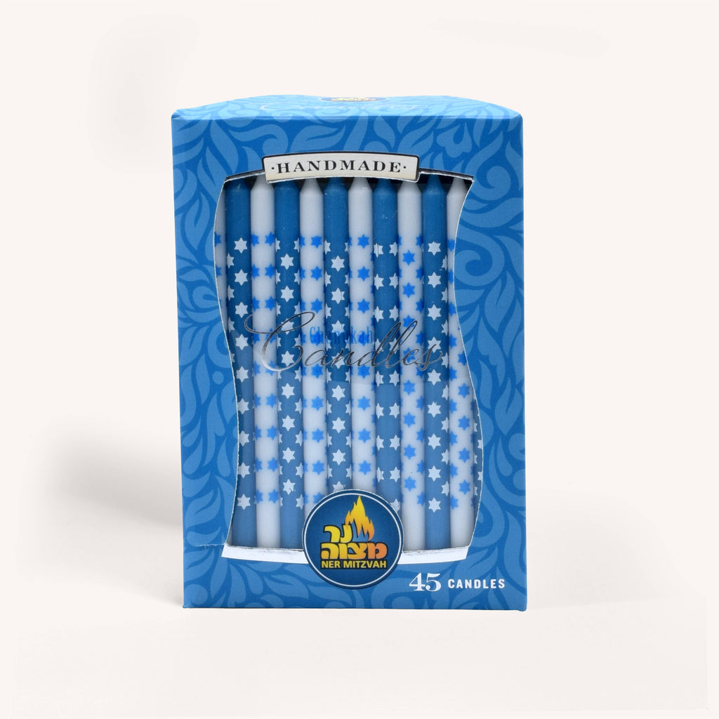 Chanukah Candles - Star of David Blue & White -