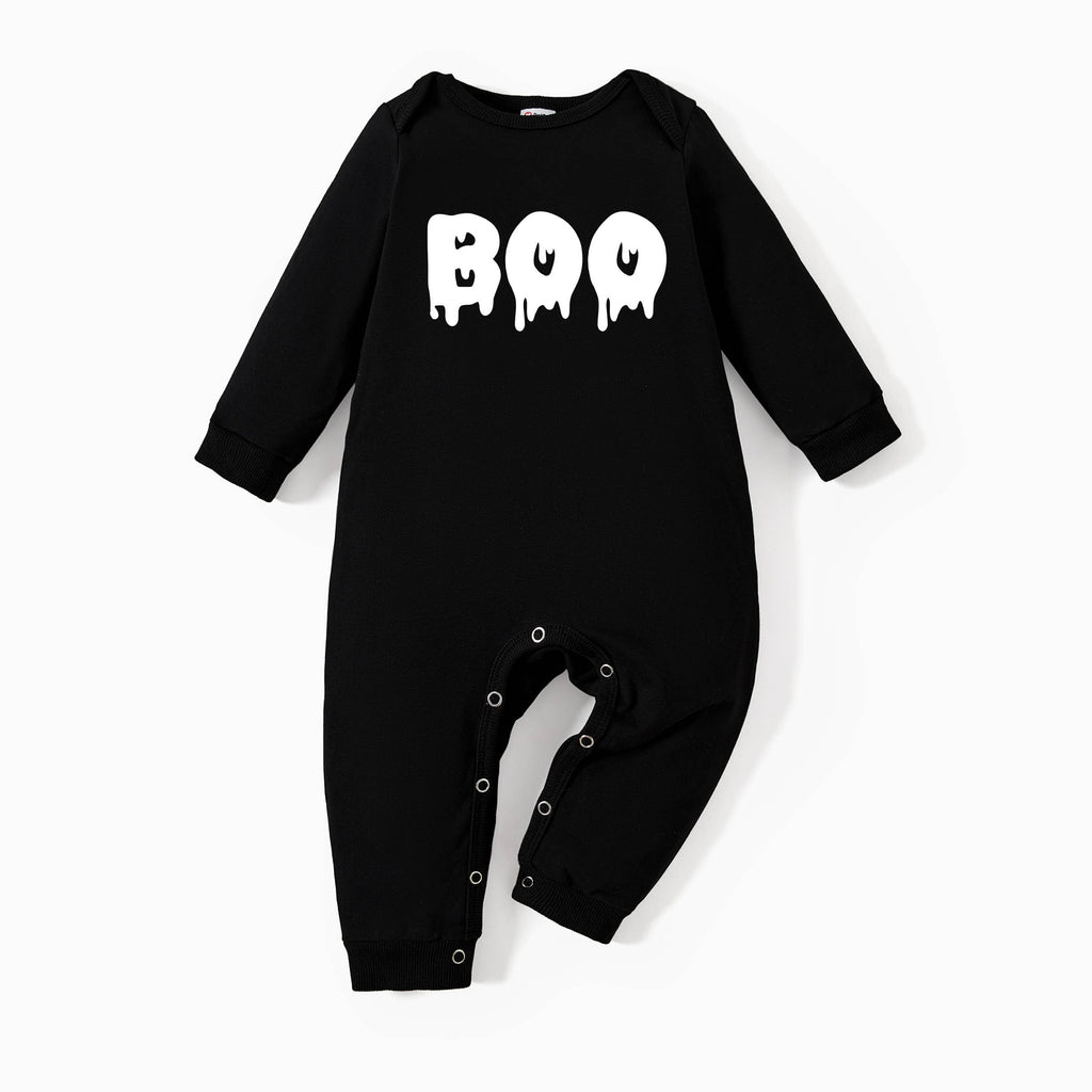 Halloween Family Fun and Quirky Slogan Cotton Black Tops