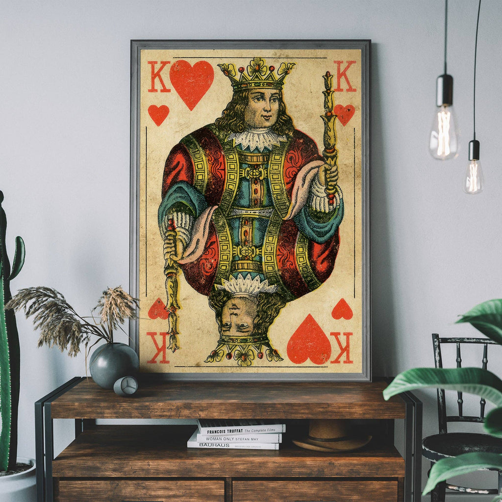 Vintage Playing Card Print - King of Hearts