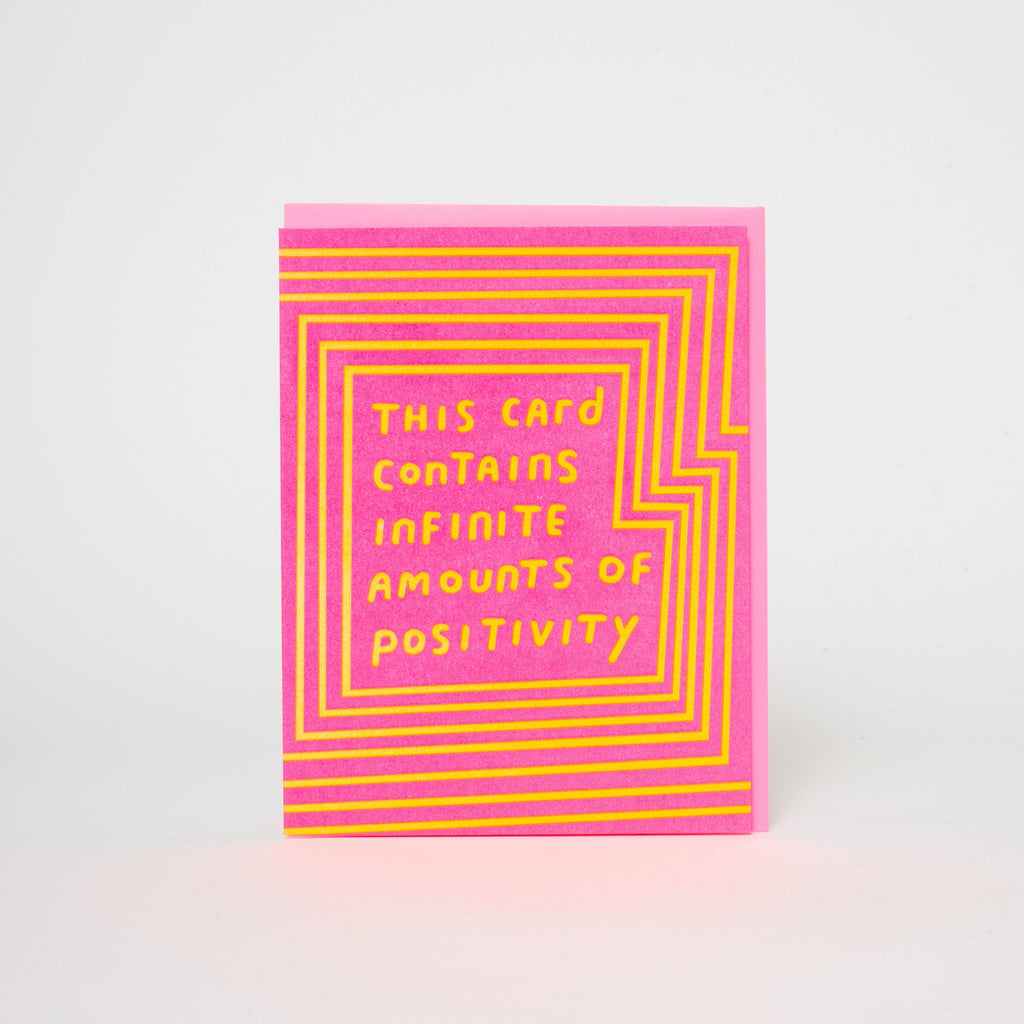 Infinite Positivity Letterpress Greeting Card by Ashkahn