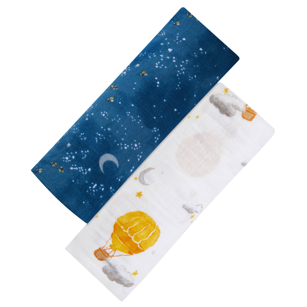 2-Pack Swaddles, GOTS Certified Organic Cotton Muslin