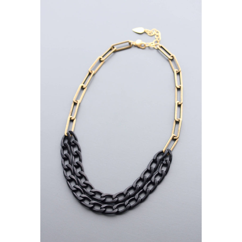 Black & Brass Chain Necklace