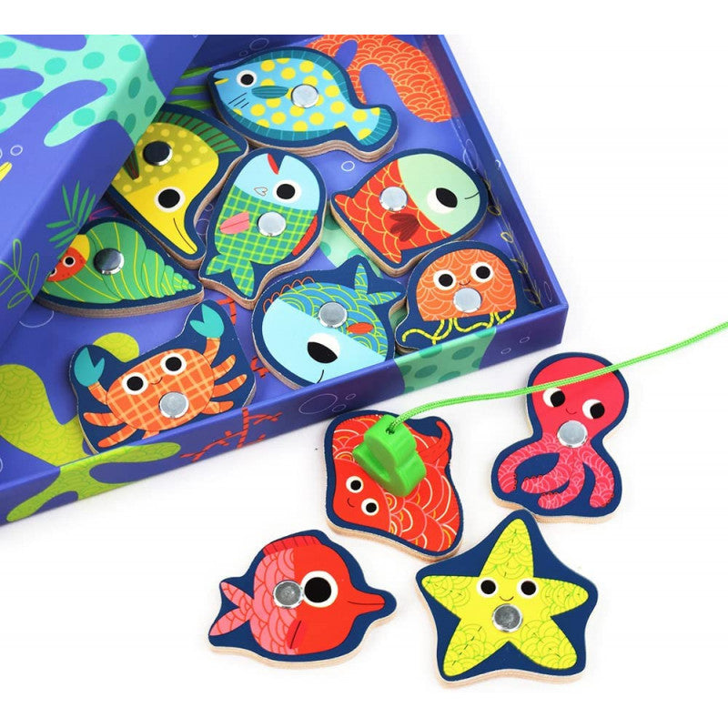 Wood Magnet Fishing Game Colors