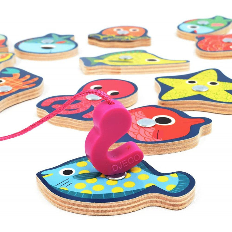 Wood Magnet Fishing Game Colors