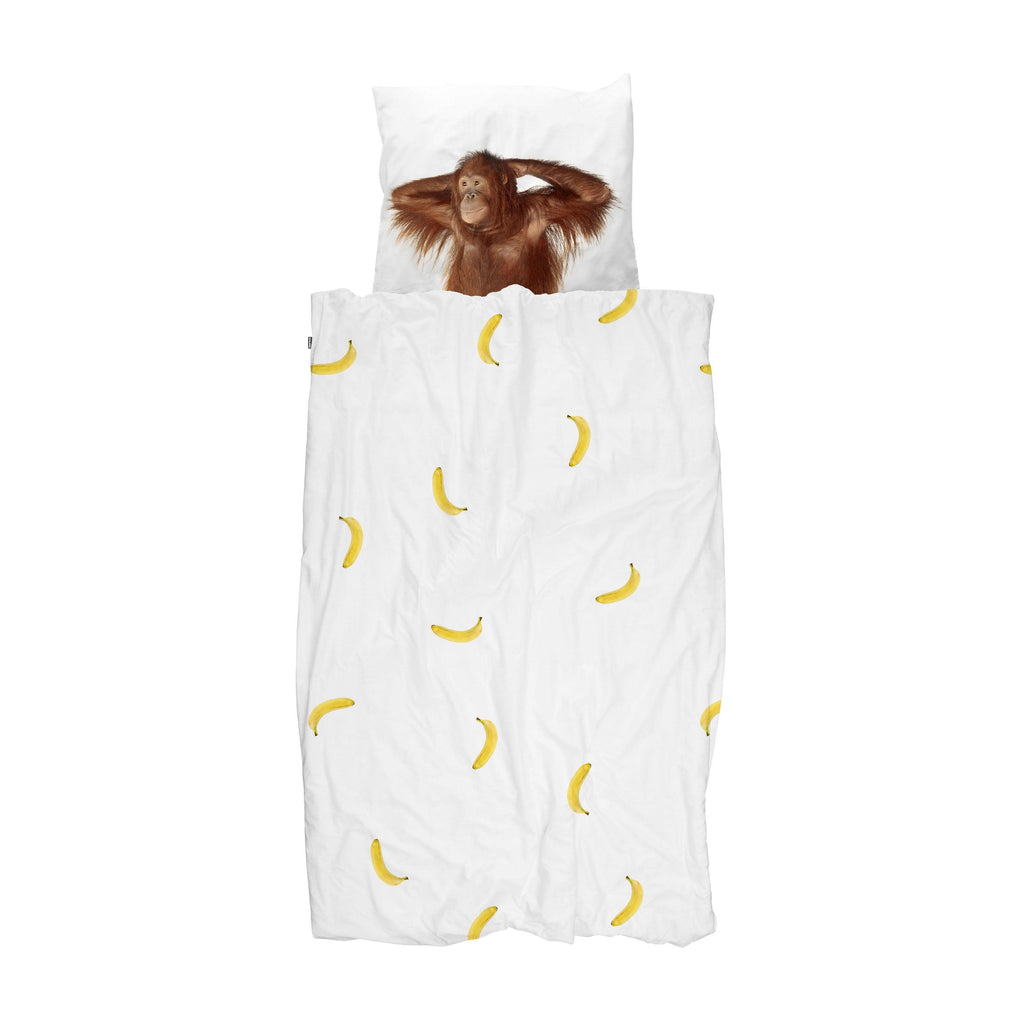 Banana Monkey duvet cover set: Queen (90" x 88" + 2 standard Pillowcases)