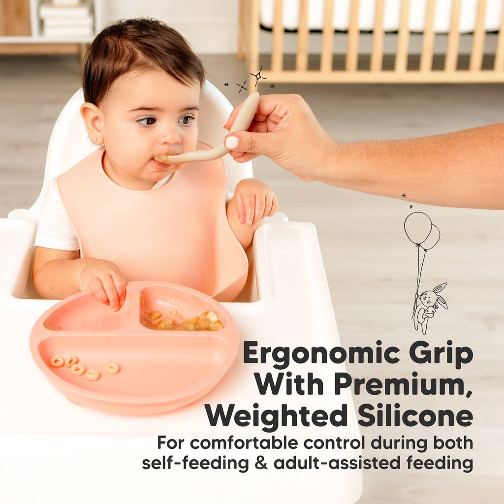 3-Pack Prep Silicone Baby Spoons for Toddlers 6-24 months