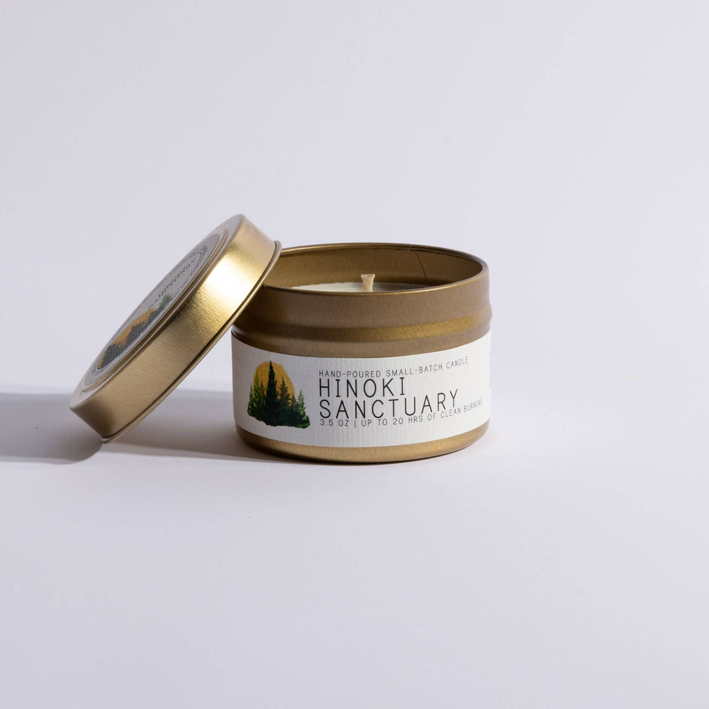 Hinoki Sanctuary - Just Bee Candles: 7 oz (up to 40 hrs of clean burning)