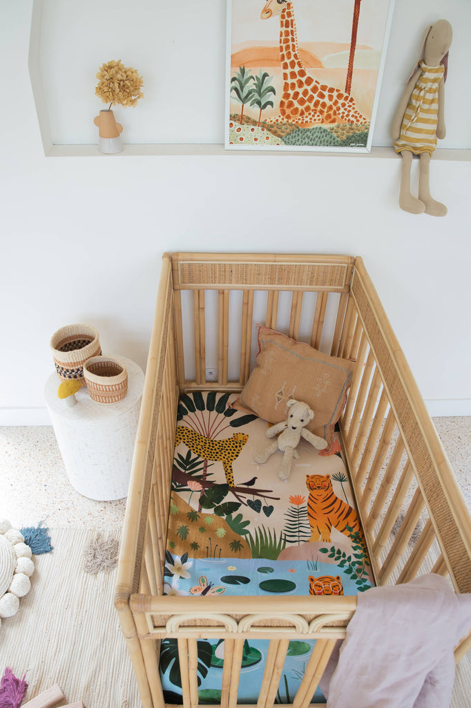 Cotton Sateen Crib Sheet: In The Jungle