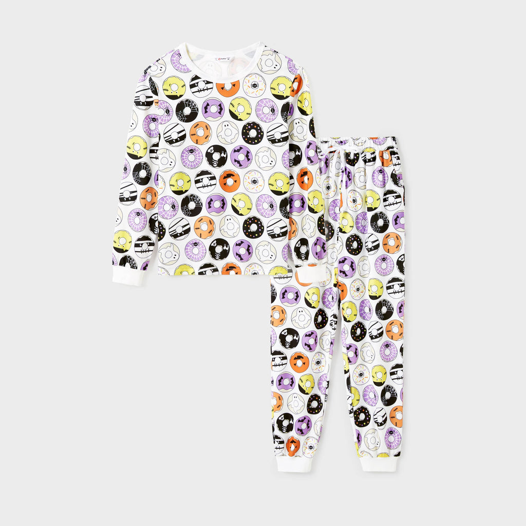 Halloween Family Spooky Donuts Pajamas Set(Flame Resistant)