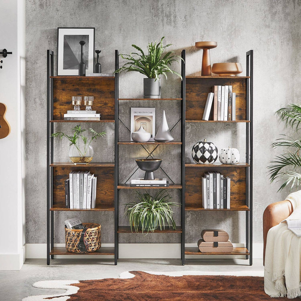 5 Tier Bookshelf with 14 Storage Shelves For Home & Office