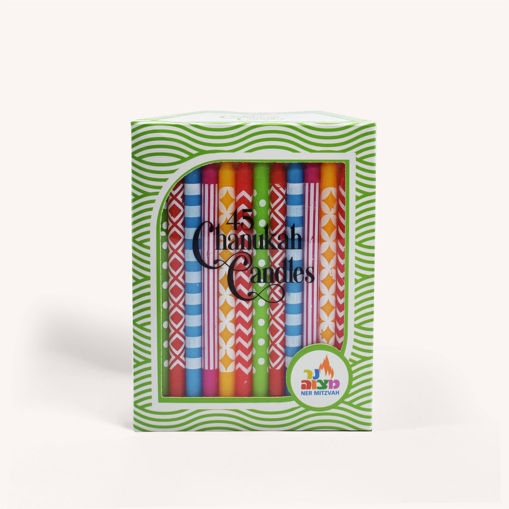 Chanukah Candles - Multi Pattern Multi Color -