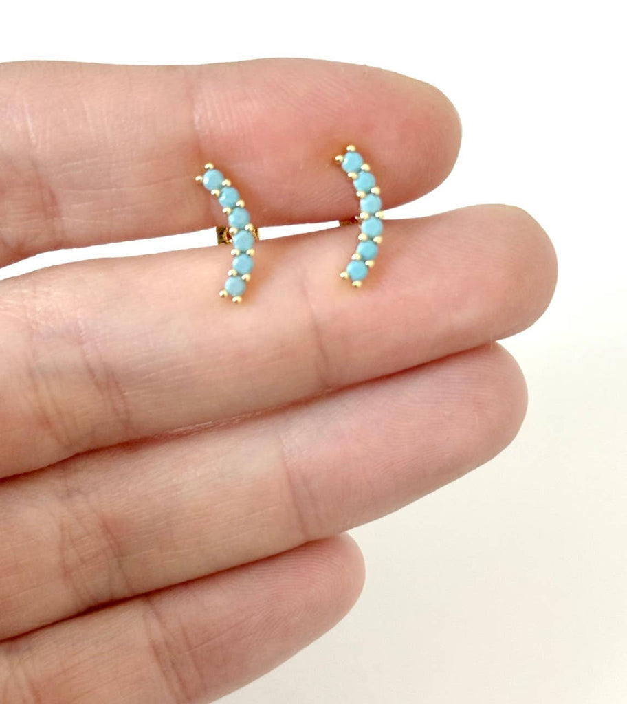 Dianne Stud Earrings-Turquoise