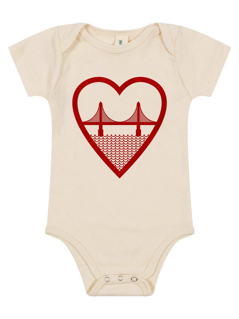 I Heart SF Baby Onesie Natural