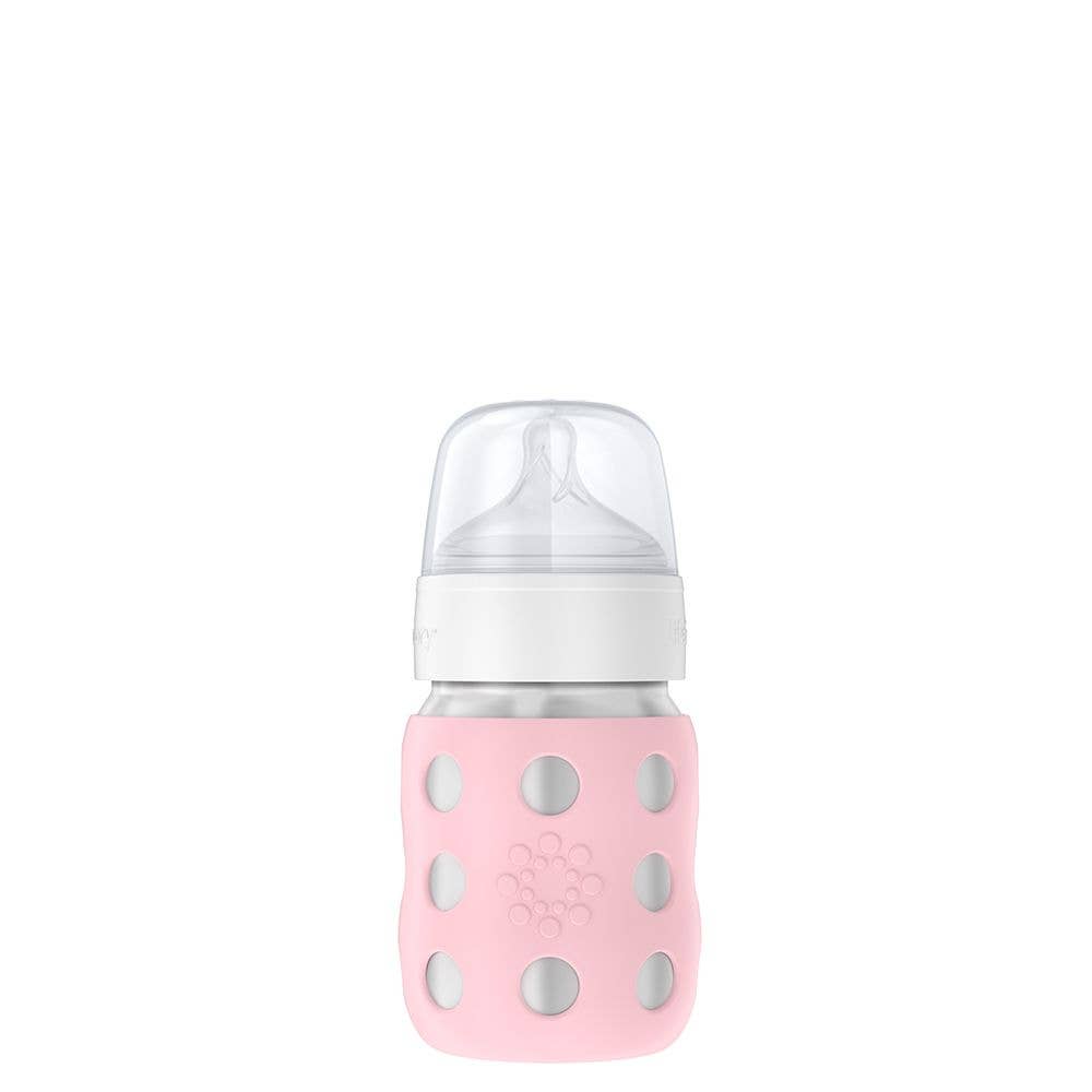 8oz Stainless Steel Baby Bottle Stage 2 Nipple, Stopper, Cap