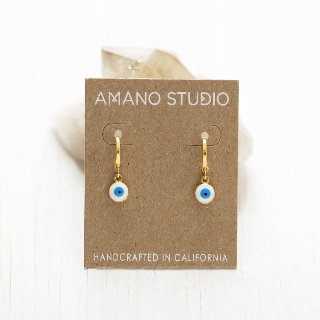Traditional Evil Eye Huggie Hoops