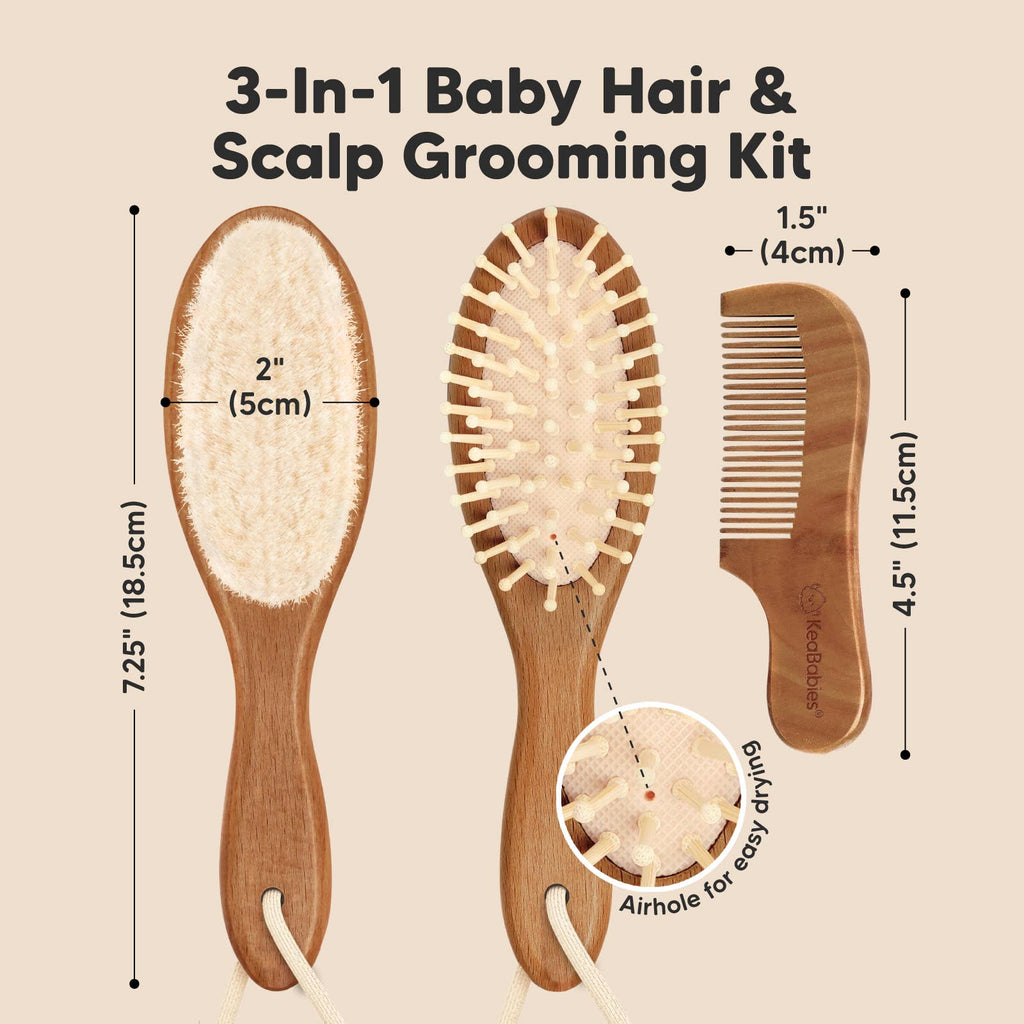 Baby Hair Brush and Comb Set Keababies