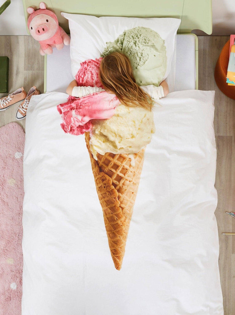 Ice Cream duvet cover set: Twin (68" x 86" + 1 standard Pillowcase)