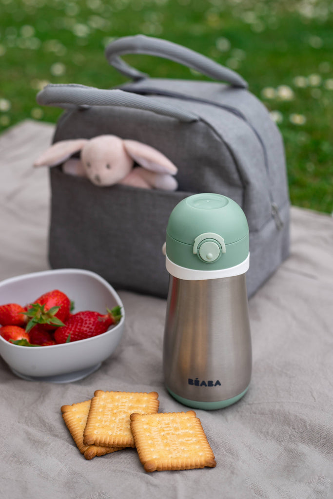 BEABA Stainless Steel Kids Water Bottle - Sage