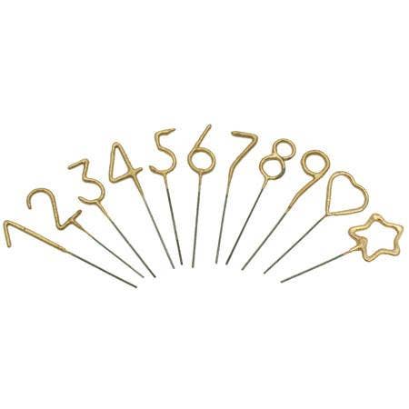 Mini 4" Gold Number Sparklers - Singles