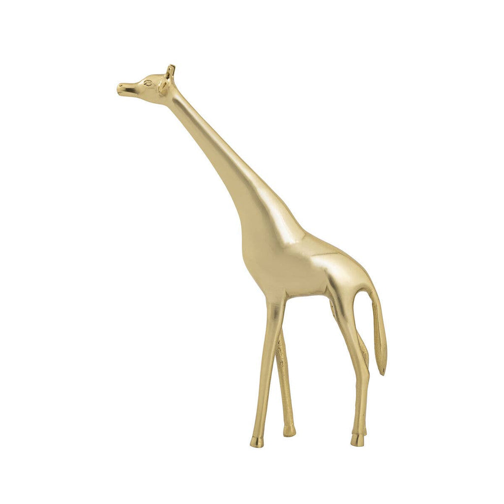 Brass Giraffe Decorative Tabletop Sculpture: Large