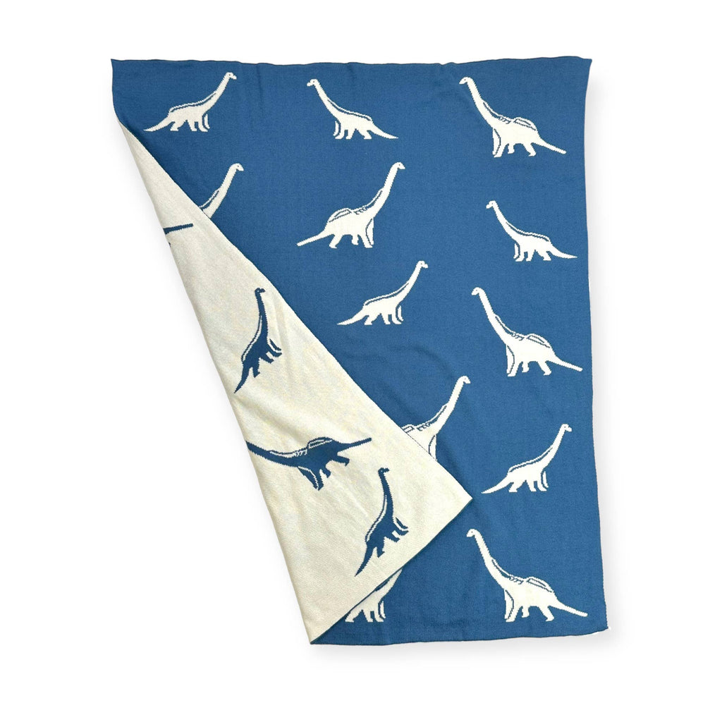 Dinosaur-REVERSIBLE Jacquard Knit Baby Blanket (Organic)