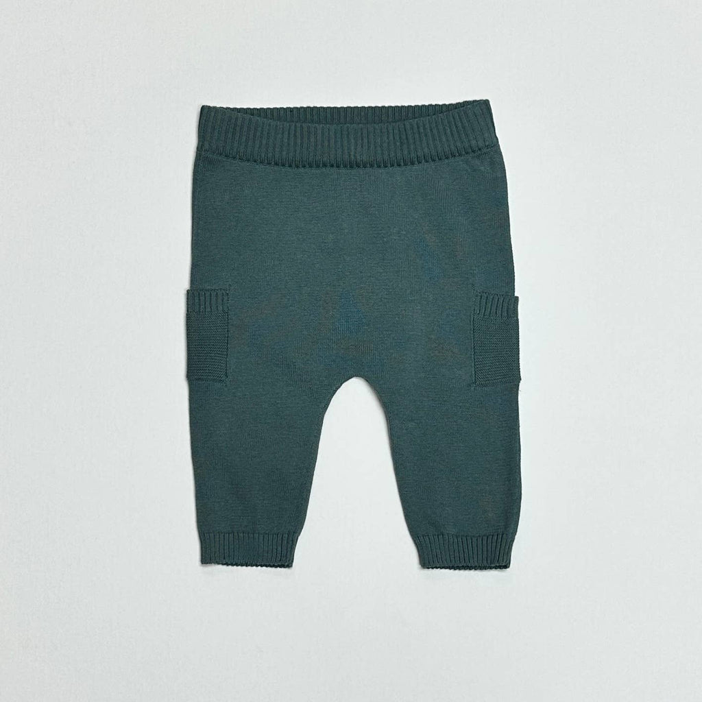 Baby Side Pocket Sweater Knit Pants (Organic Cotton): Cafe Latte / 6-12 Month