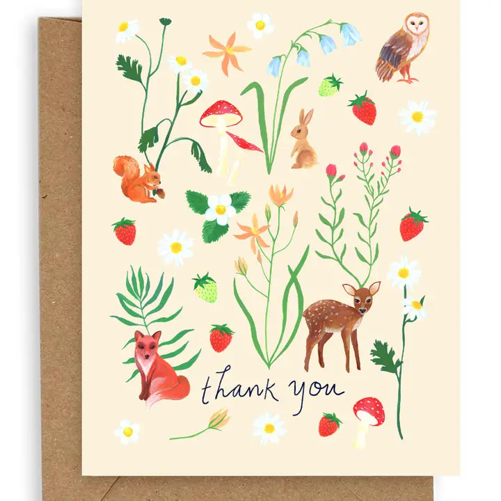 Flora Fauna Thank You Card