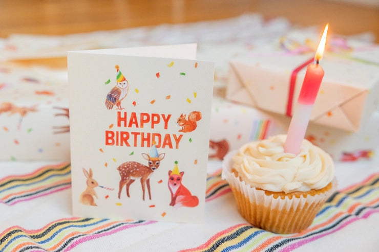 Confetti Fauna Birthday Card