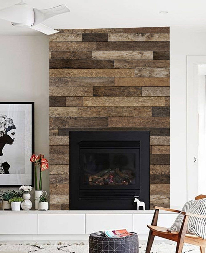 Reclaimed Wood Accent Mural Wall Art Wallpaper