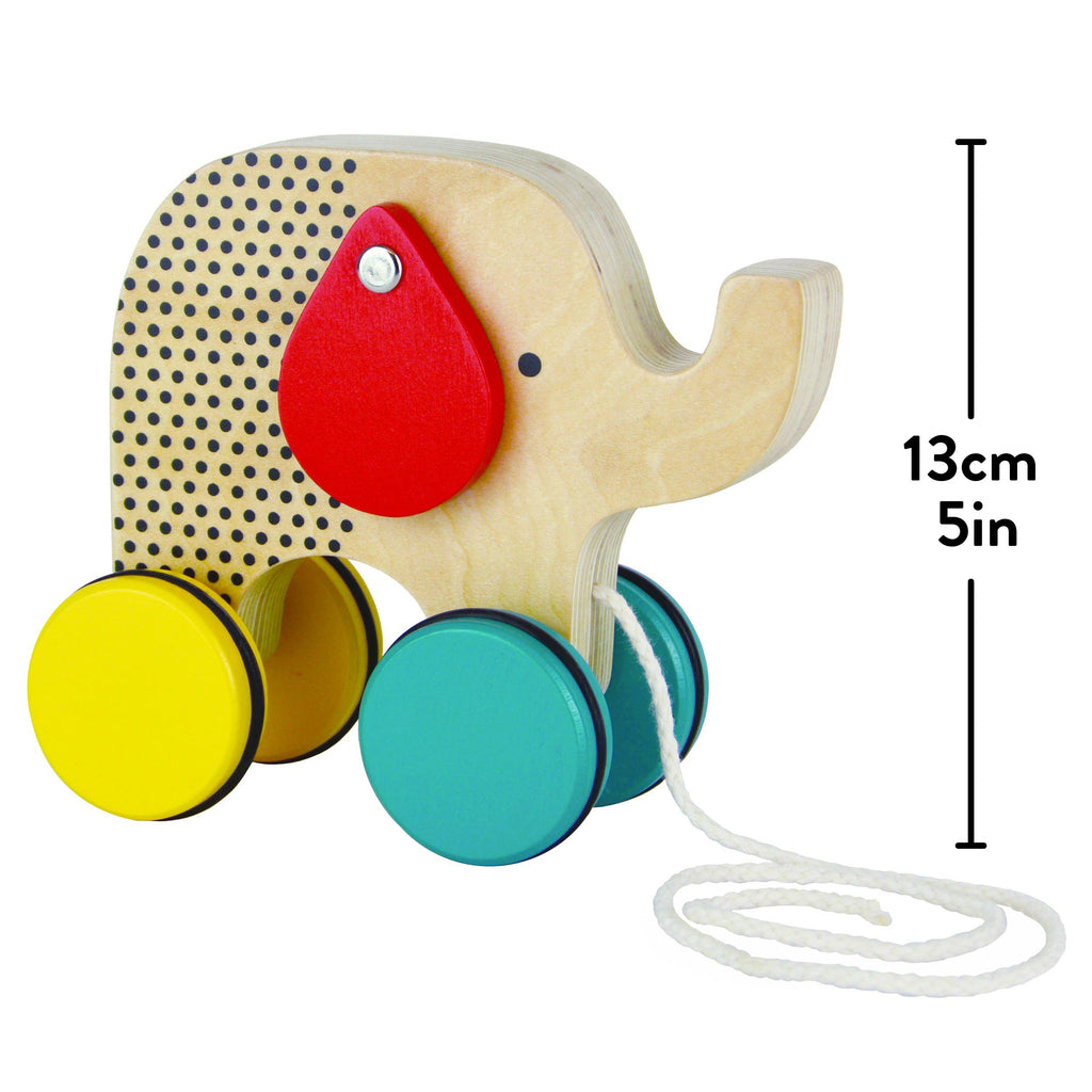 Wooden Jumbo Jumping Elephant Pull Toy