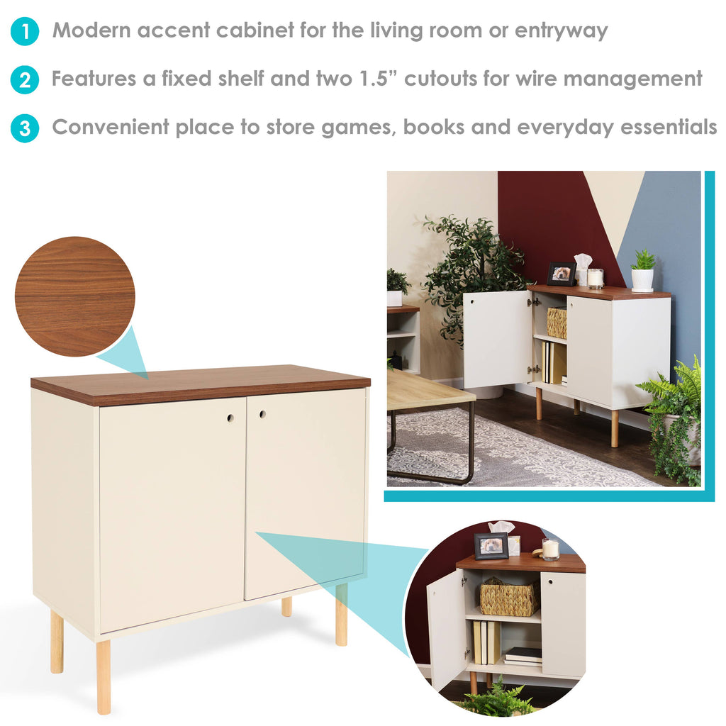 Mid-Century Modern 2-Door Accent Buffet Cabinet
