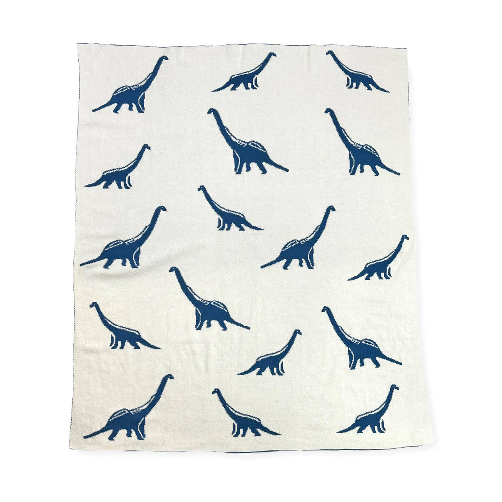 Dinosaur-REVERSIBLE Jacquard Knit Baby Blanket (Organic)