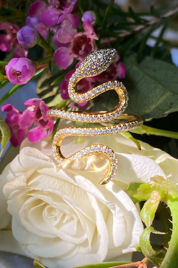 ENCHANTED SNAKE ring in 14K gold vermeil