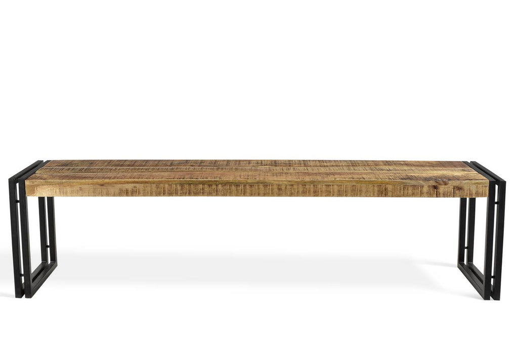 Mango Wood Bench With Metal Legs