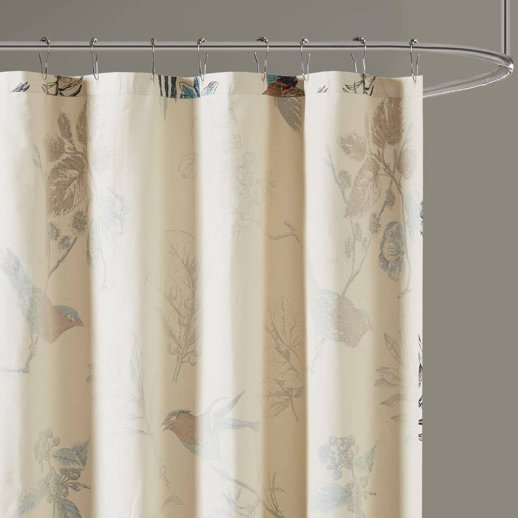 Khaki Traditional Bird Shower Curtain