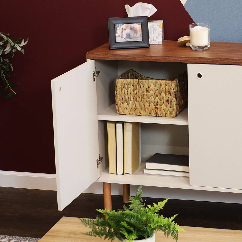 Mid-Century Modern 2-Door Accent Buffet Cabinet