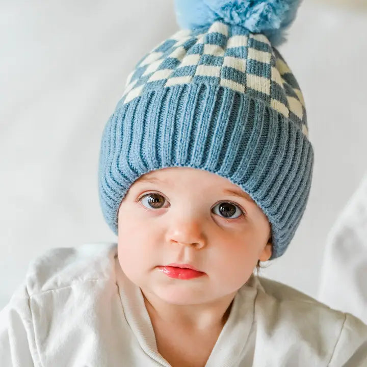 CHECKER POM BEANIE