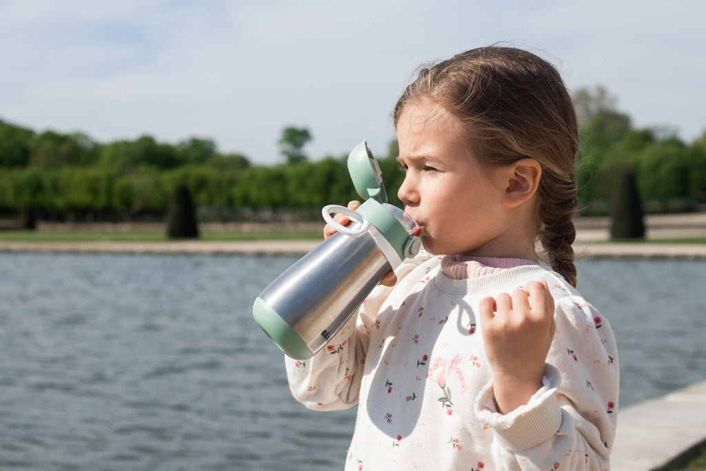 BEABA Stainless Steel Kids Water Bottle - Sage