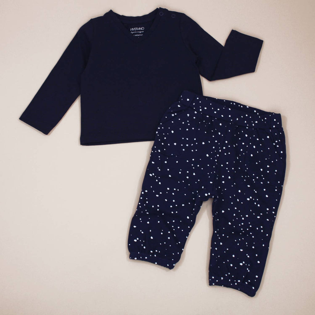 Organic Cotton Pocket Baby Pants - Pebble Print