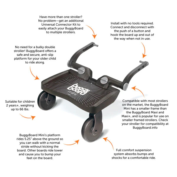 Lascal BuggyBoard - Mini Tabla Universal Para Carriola De Bebé, Se