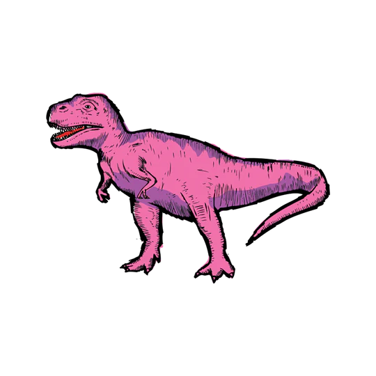 Pink T-Rex Tattoo Pair