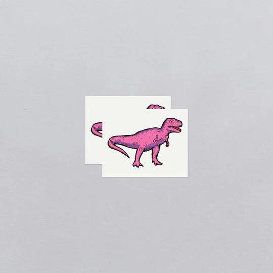 Pink T-Rex Tattoo Pair